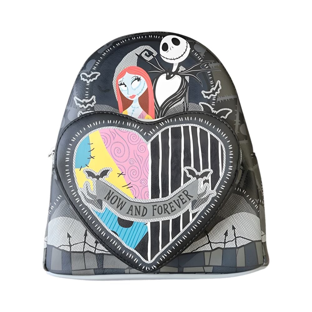 Loungefly 26cm Jack and Sally Nightmare Before Christmas Broken Heart Backpack