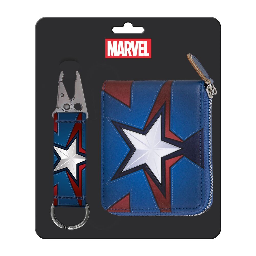 Marvel Captain America Wallet Keychain Set