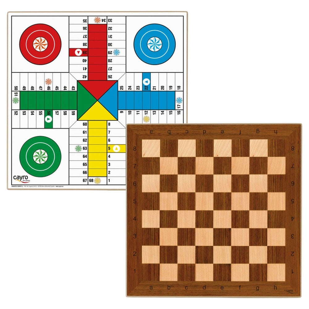 Wooden Parchis & Chess Board