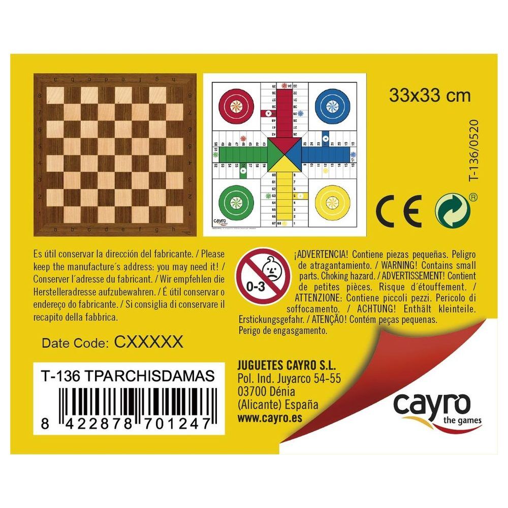Wooden Parchis & Chess Board
