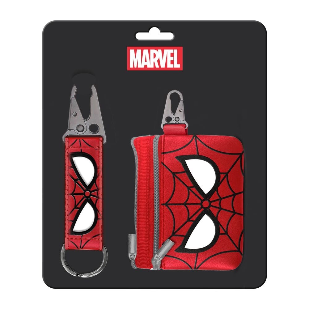 Marvel Spiderman Wallet and Keyring Set