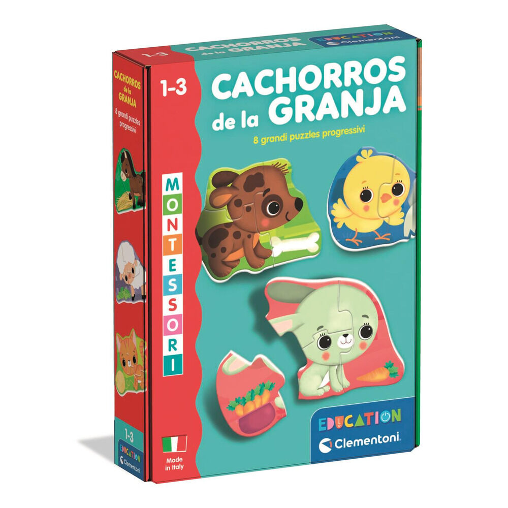 Montessori puzzle farm puppies