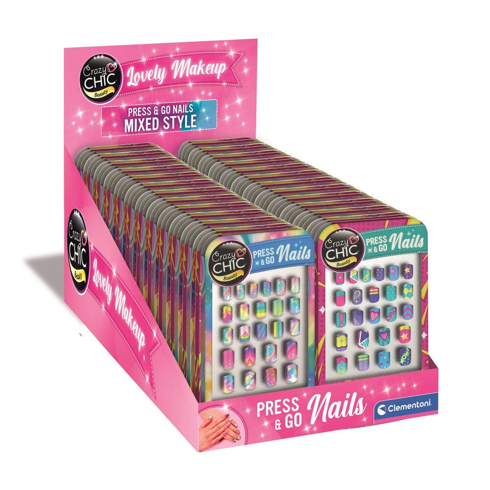 False nails set Press & Go Nails Mixed Style Lovely Makeup Crazy Chic