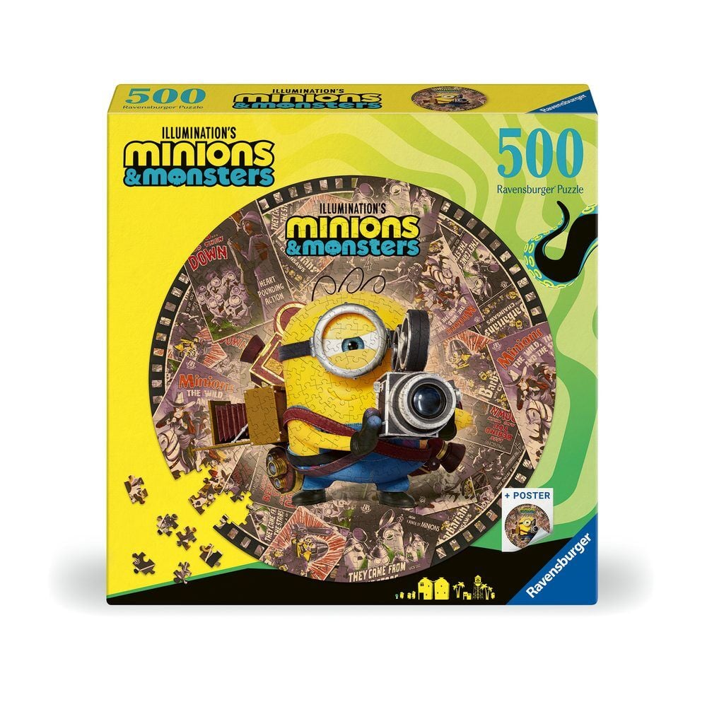 Minions round puzzle, 500 pieces