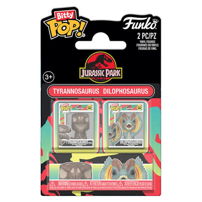 Blister 2 figures Bitty POP Jurassic Park Tyrannosaurus Fossil & Dilophosaurus