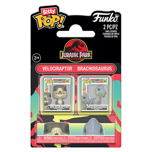 Blister 2 Bitty POP Jurassic Park Velociraptor & Brachiosaurus figures