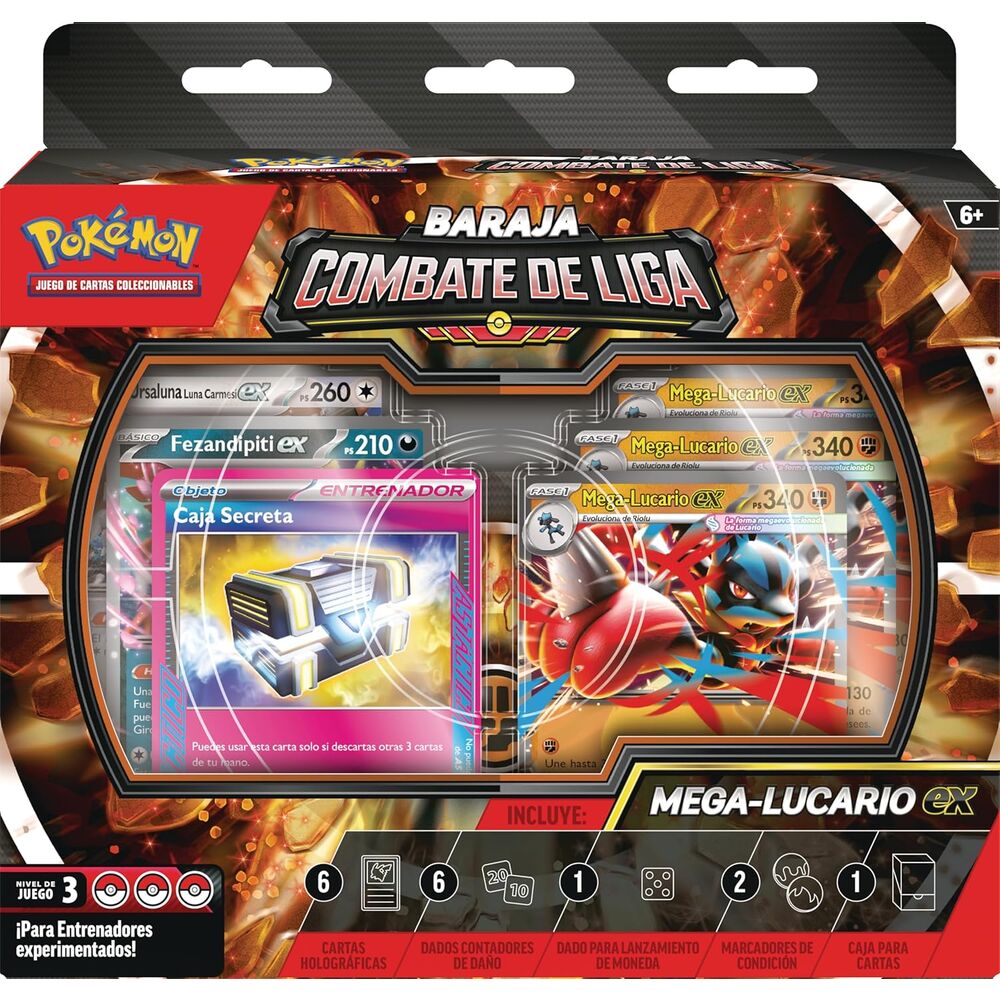 Mega-Lucario ex League Battle cards deck from the Pokemon TCG (Spanish)