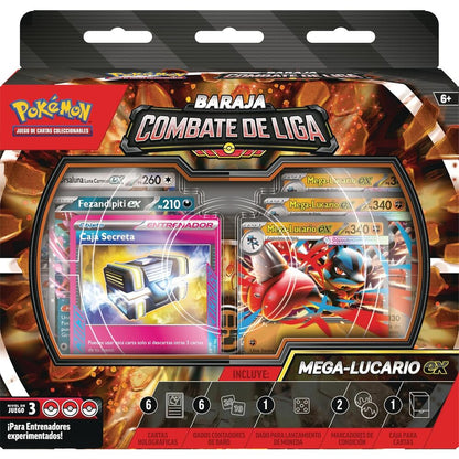 Mega-Lucario ex League Battle cards deck from the Pokemon TCG (Spanish)