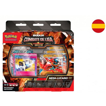 Mega-Lucario ex League Battle cards deck from the Pokemon TCG (Spanish)