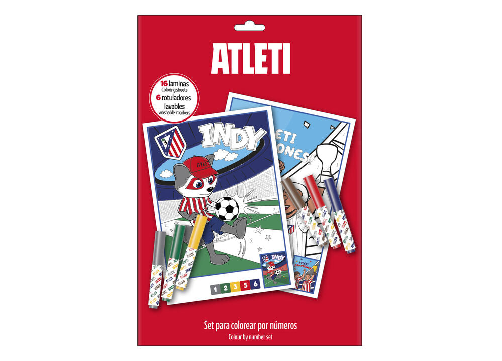 Atletico de Madrid coloring page with numbers
