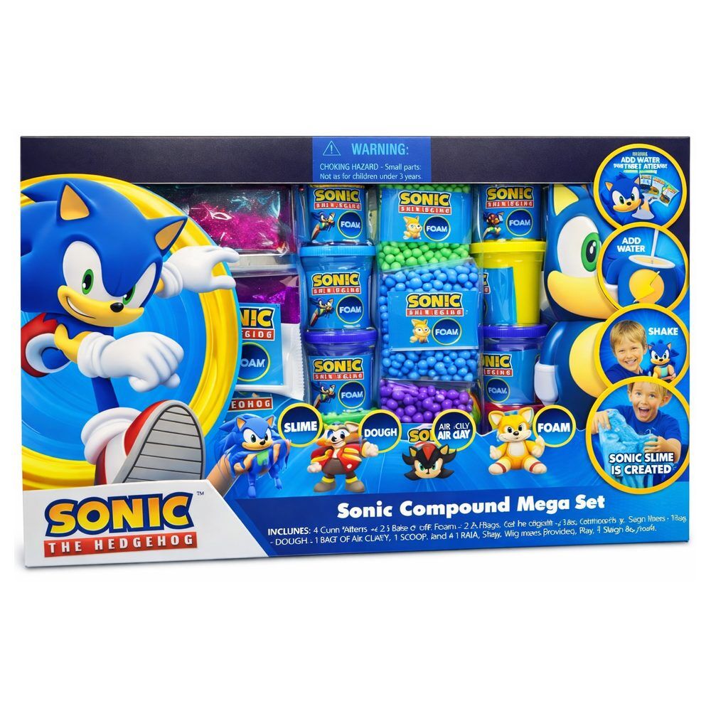 Mega set of assorted Sonic The Hedgehog slime and putty