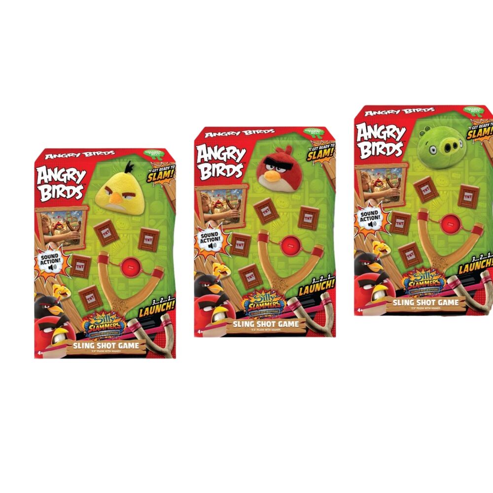 Plush Angry Birds Silly Slammers Slingshot 8cm assorted