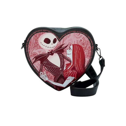 Jack and Sally Hearts Nightmare Before Christmas Disney Loungefly Shoulder Bag