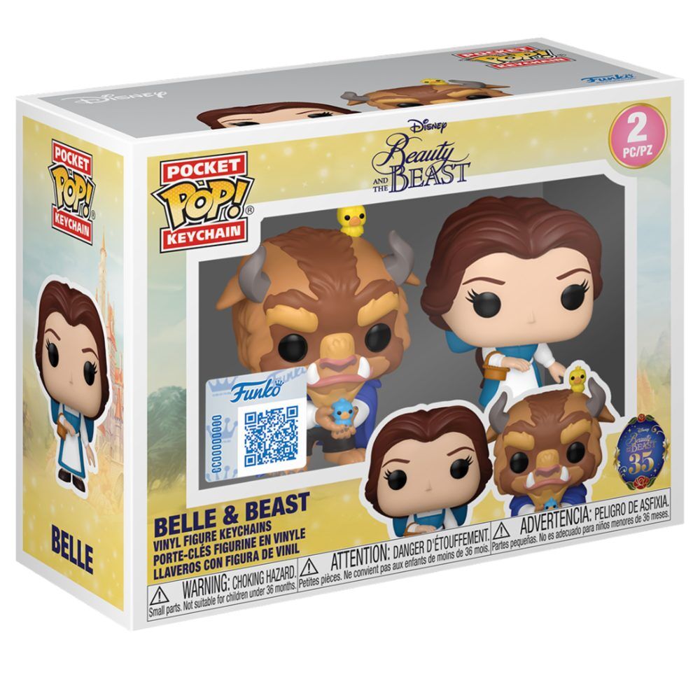 POP Figure 2 Keychains Disney Beauty And The Beast Belle & Beast