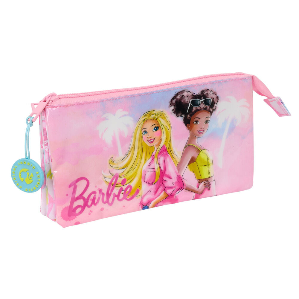 Painterly Barbie triple pencil case