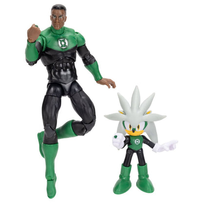 Figure Silver & Green Lantern Sonic The Hedgehog x Dc Comics