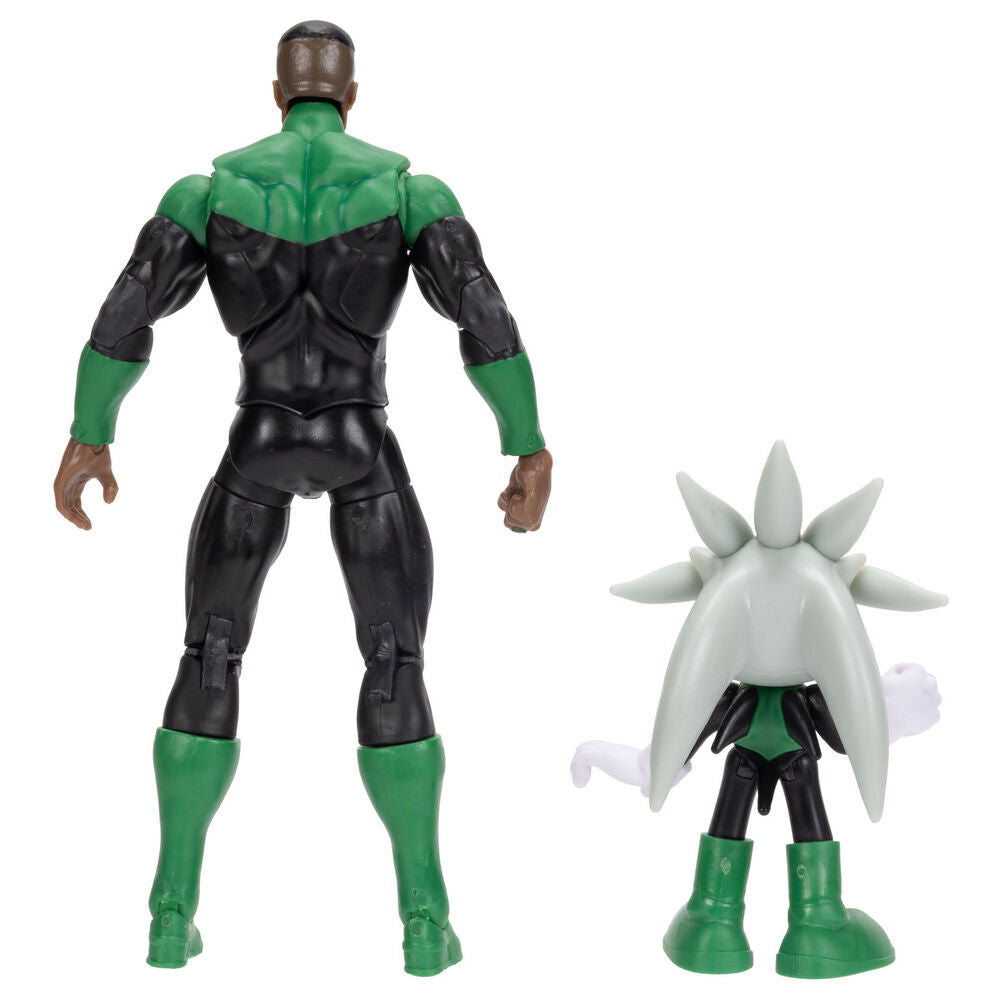 Figure Silver & Green Lantern Sonic The Hedgehog x Dc Comics