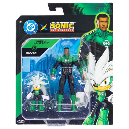 Figure Silver & Green Lantern Sonic The Hedgehog x Dc Comics