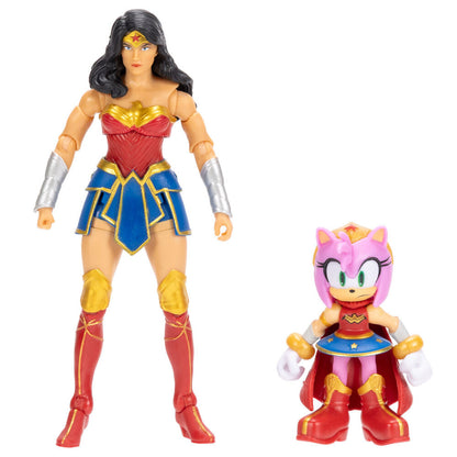 Figure Amy & Wonder Woman Sonic The Hedgehog x Dc Comics