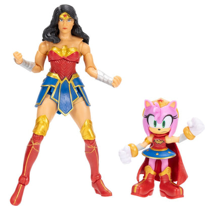 Figure Amy & Wonder Woman Sonic The Hedgehog x Dc Comics