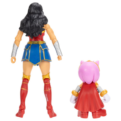 Figure Amy & Wonder Woman Sonic The Hedgehog x Dc Comics