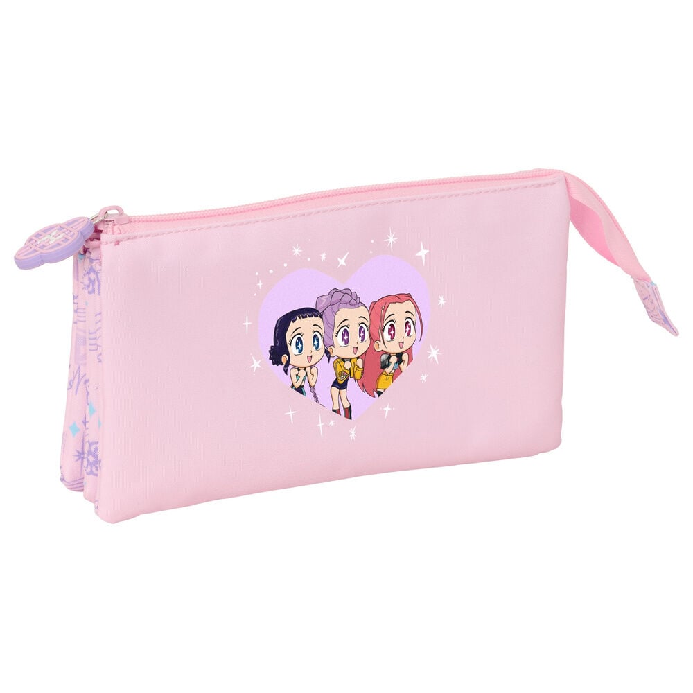 Chibi Kpop Demon Hunters triple pencil case