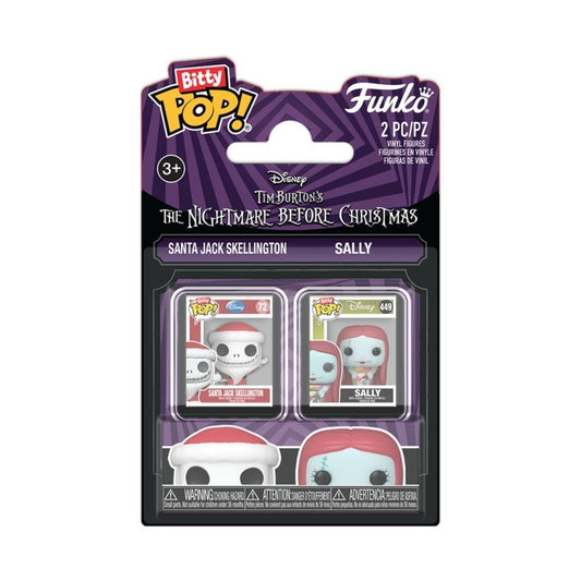 Blister 2 figures Bitty POP Disney The Nightmare Before Christmas Santa Jack Skellington & Sally