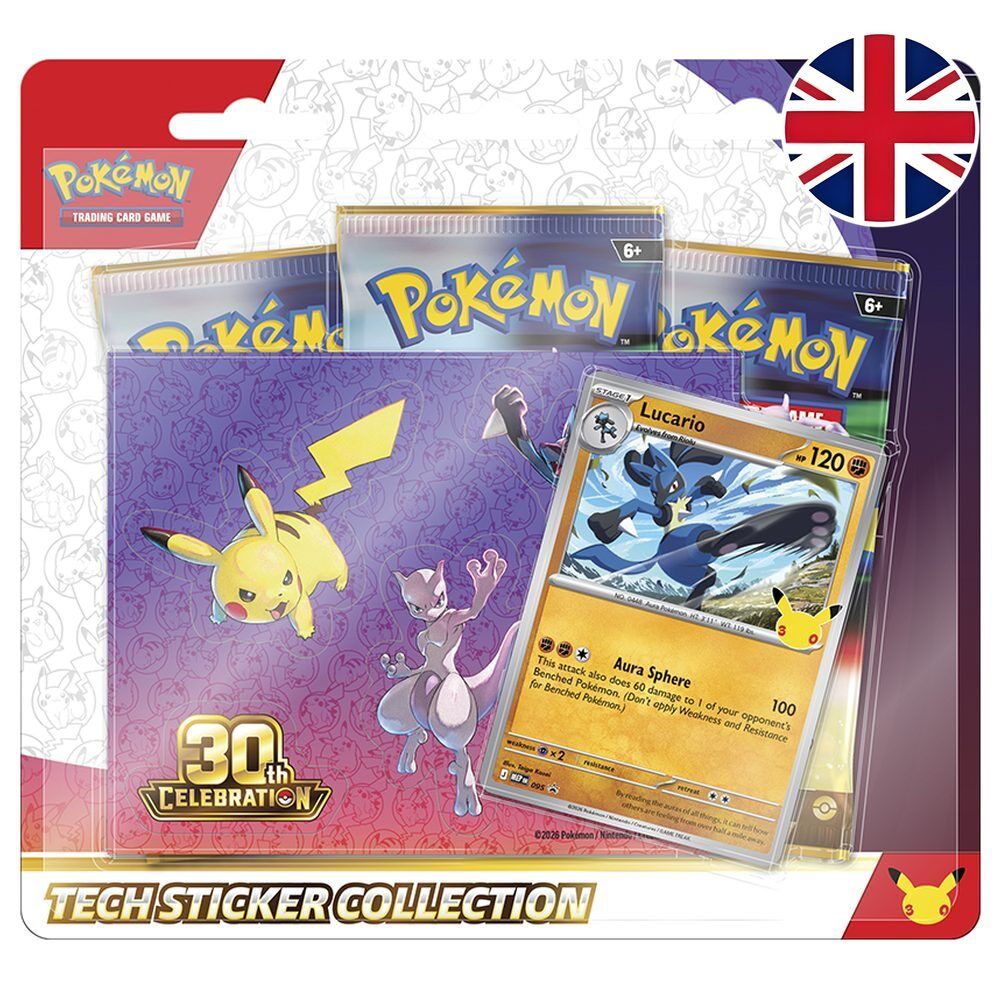 Pokemon Tech Sticker 30th Anniversary Trading Card Game (English, Assorted)