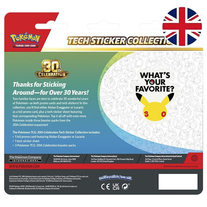 Pokemon Tech Sticker 30th Anniversary Trading Card Game (English, Assorted)
