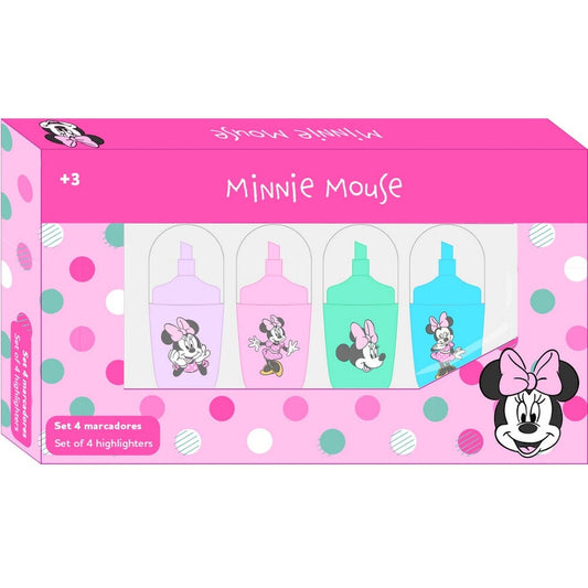 Blister pack of 4 Minty Minnie Disney fluorescent highlighters