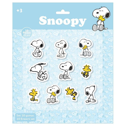 Blister pack of 10 Snoopy erasers
