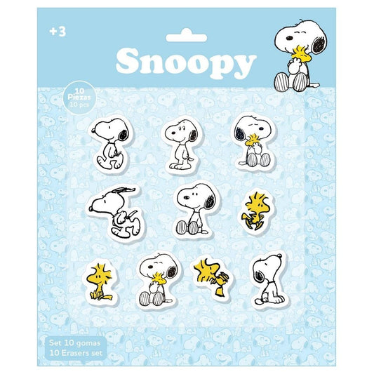 Blister pack of 10 Snoopy erasers
