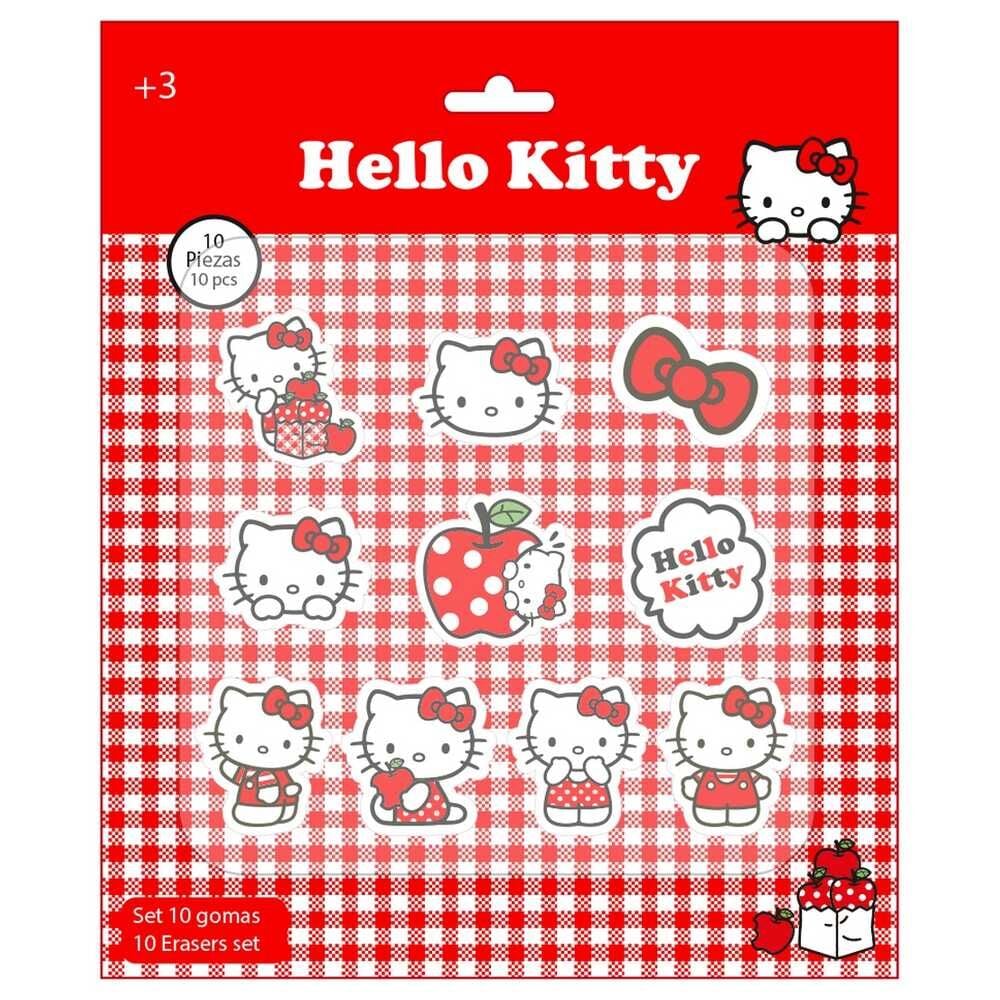 Blister pack of 10 Hello Kitty erasers