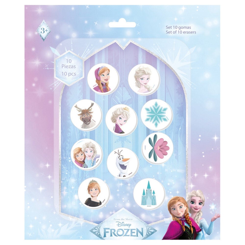 Blister pack of 10 Frozen Disney erasers