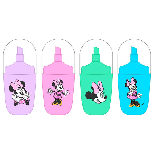 Blister pack of 4 Minty Minnie Disney fluorescent highlighters