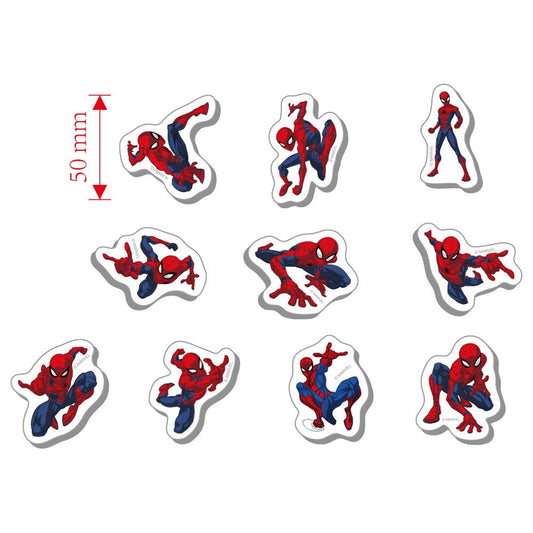 Blister pack of 10 Spiderman Marvel erasers