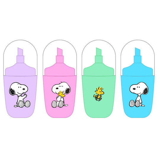 Blister pack of 4 Snoopy fluorescent highlighters
