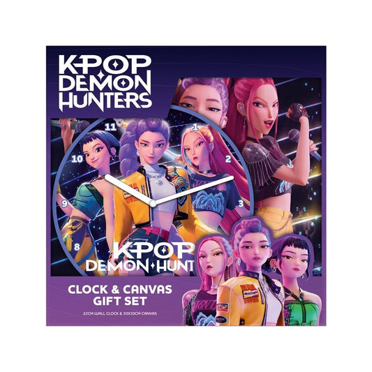 K-pop Demon Hunters Wall Clock Canvas Gift Set