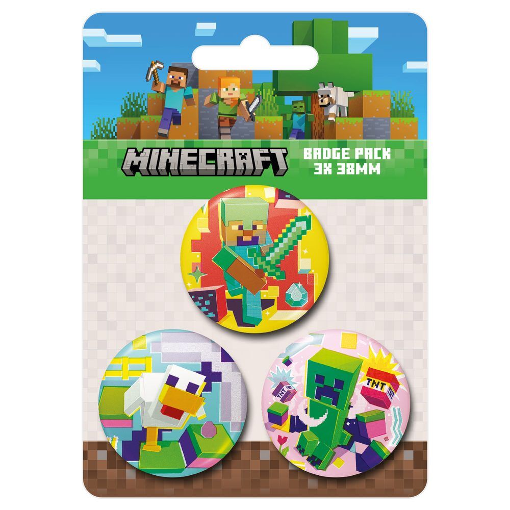 Set of 3 Minecraft bottle caps