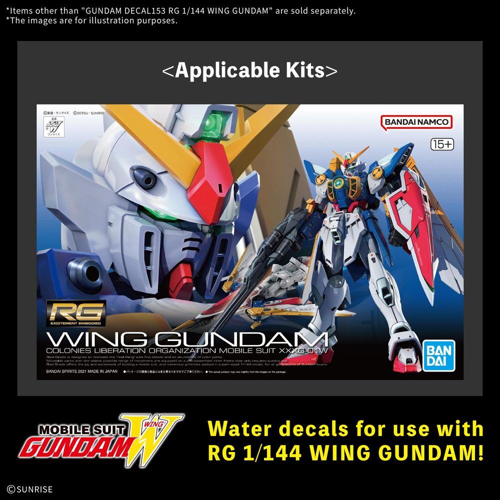 Gundam Decal Stickers 153 RG 1144 Wing Gundam