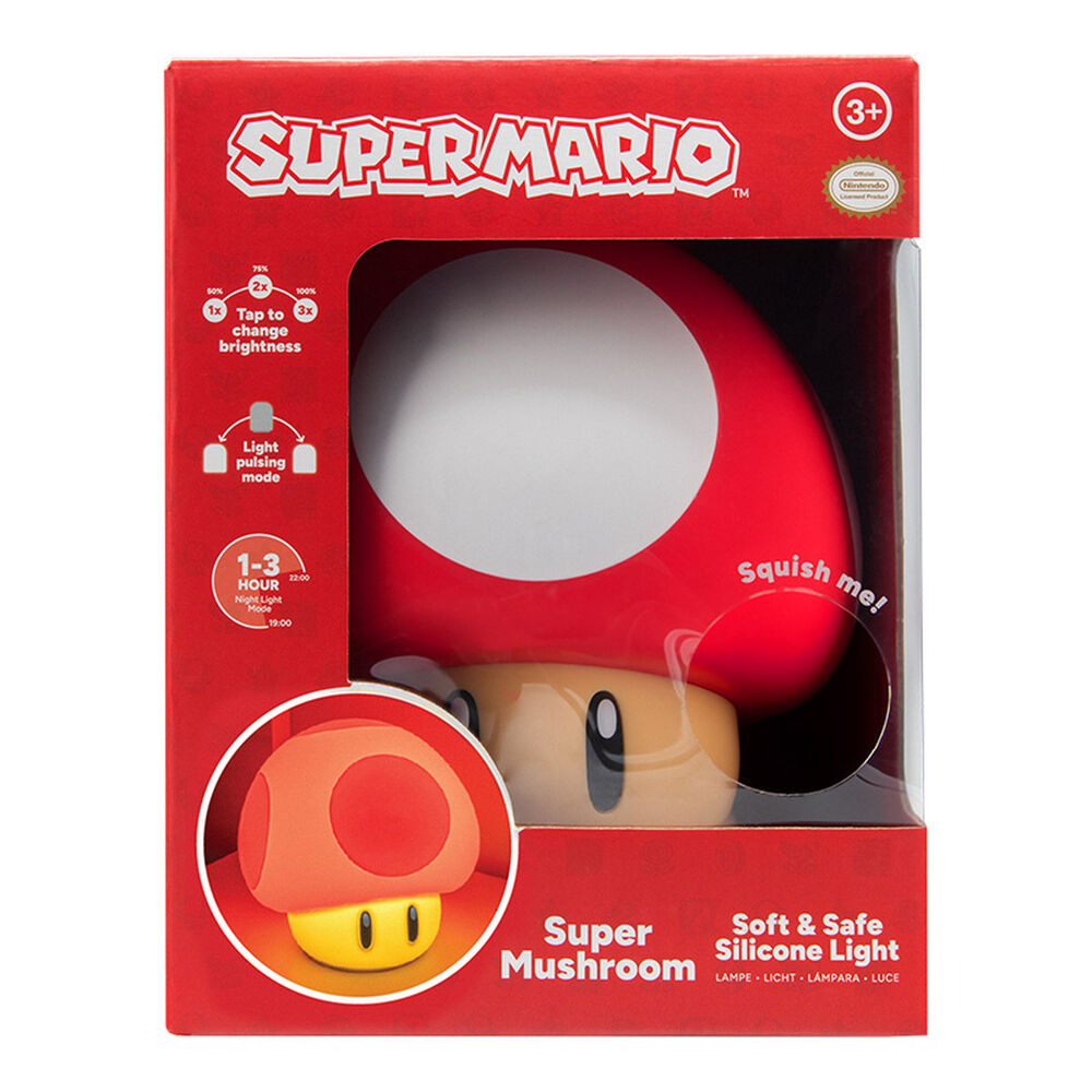 SquishyGlo Rechargeable Lamp Super Mushroom Super Mario Bros