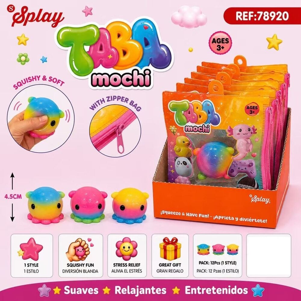 Taba Mochi Octopus Anti-Stress Toy 4.5cm Assorted