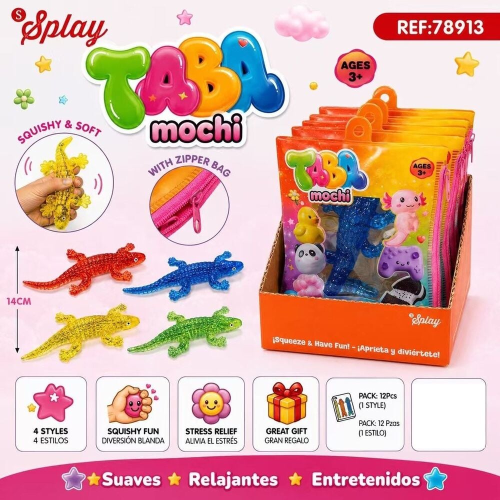 Taba Mochi Lizard Anti-Stress Toy 14cm Assorted
