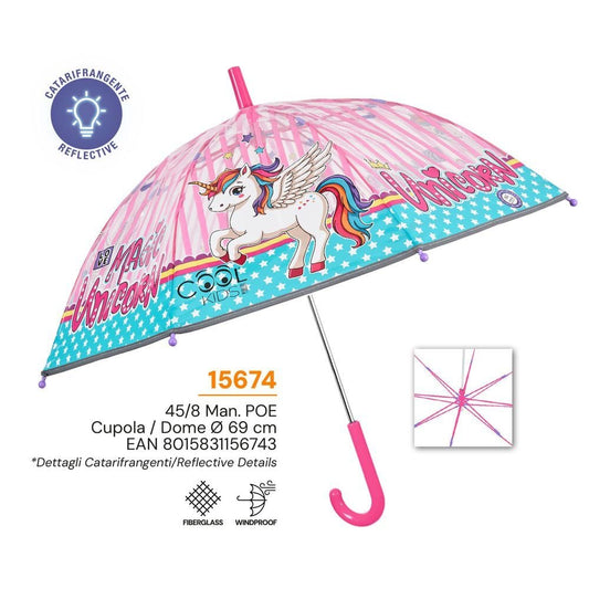 Paraguas manual Unicornio de 45 cm
