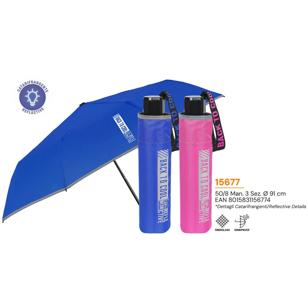 Manual folding umbrella 50cm assorted