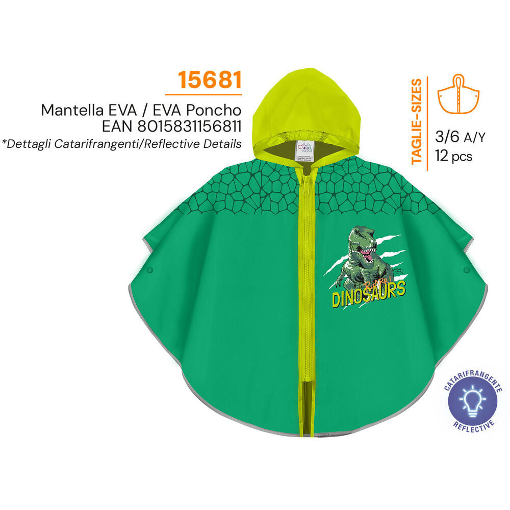 Dinosaur zip-up raincoat