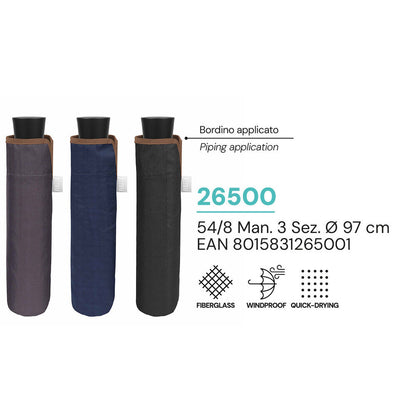 Manual folding umbrella, assorted colors, 58cm