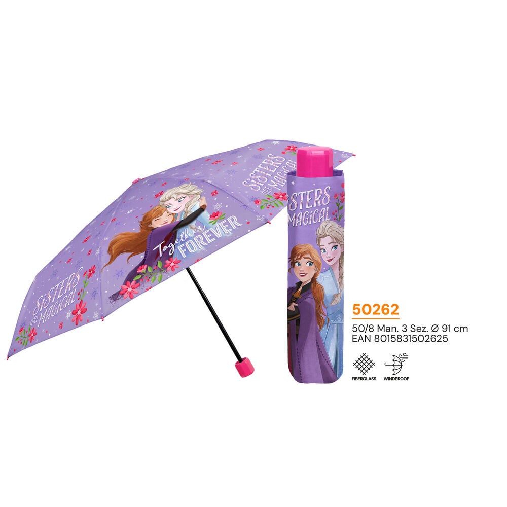 Paraguas plegable manual Disney Frozen de 50 cm