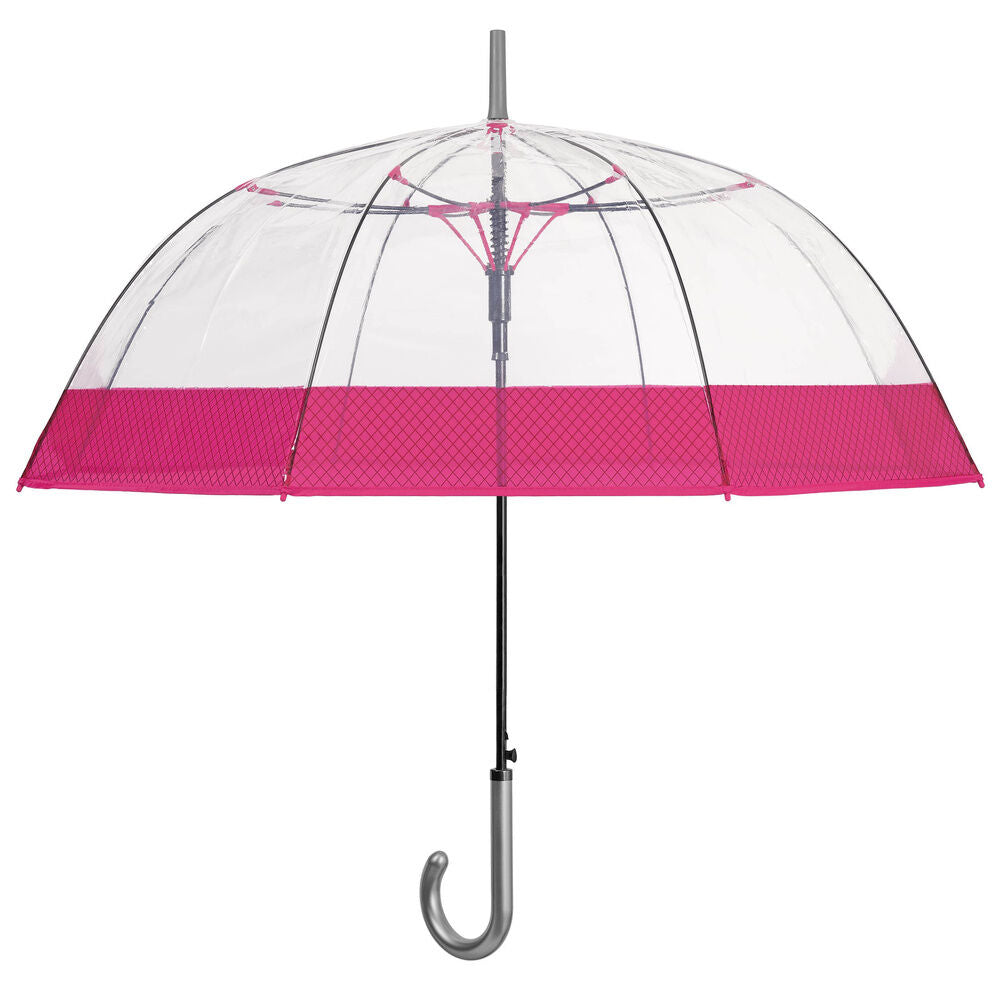 Automatic transparent umbrella with fluorescent trim, 61cm, assorted