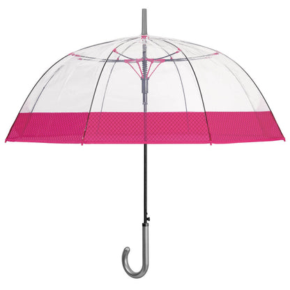 Automatic transparent umbrella with fluorescent trim, 61cm, assorted